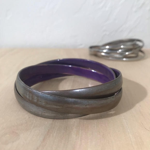 Set of 2 Silver Infinity Bangles- 1 Thin ; 1 Thick - Picture 7 of 8